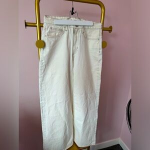 WHITE Mango size 4 wide leg denim pant - worn once (purchased at Bordeaux store)